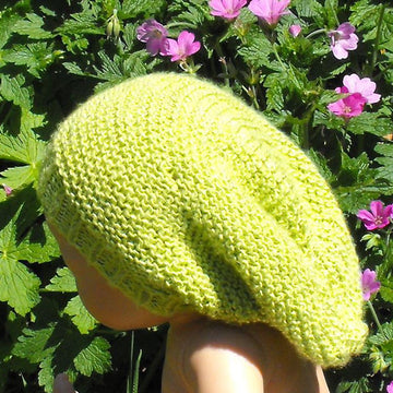 BABY SILK GARTER STITCH SLOUCH BEANIE HAT KNITTING PATTERN - MADMONKEYKNITS