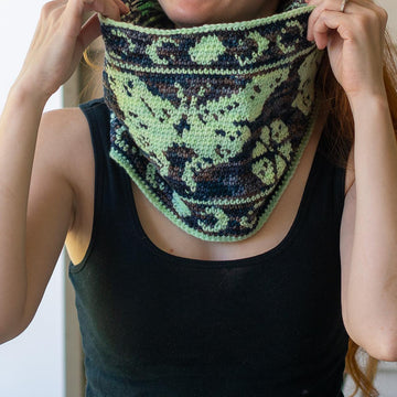 Luna Moth Crochet Cowl
