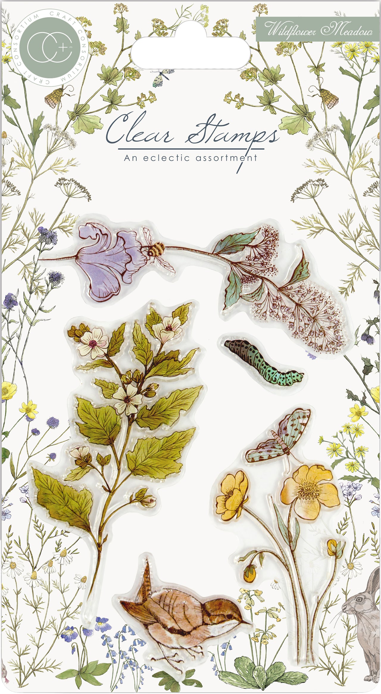 Craft Consortium A5 Clear Stamps - Wildflower Meadow, Wild Flowers