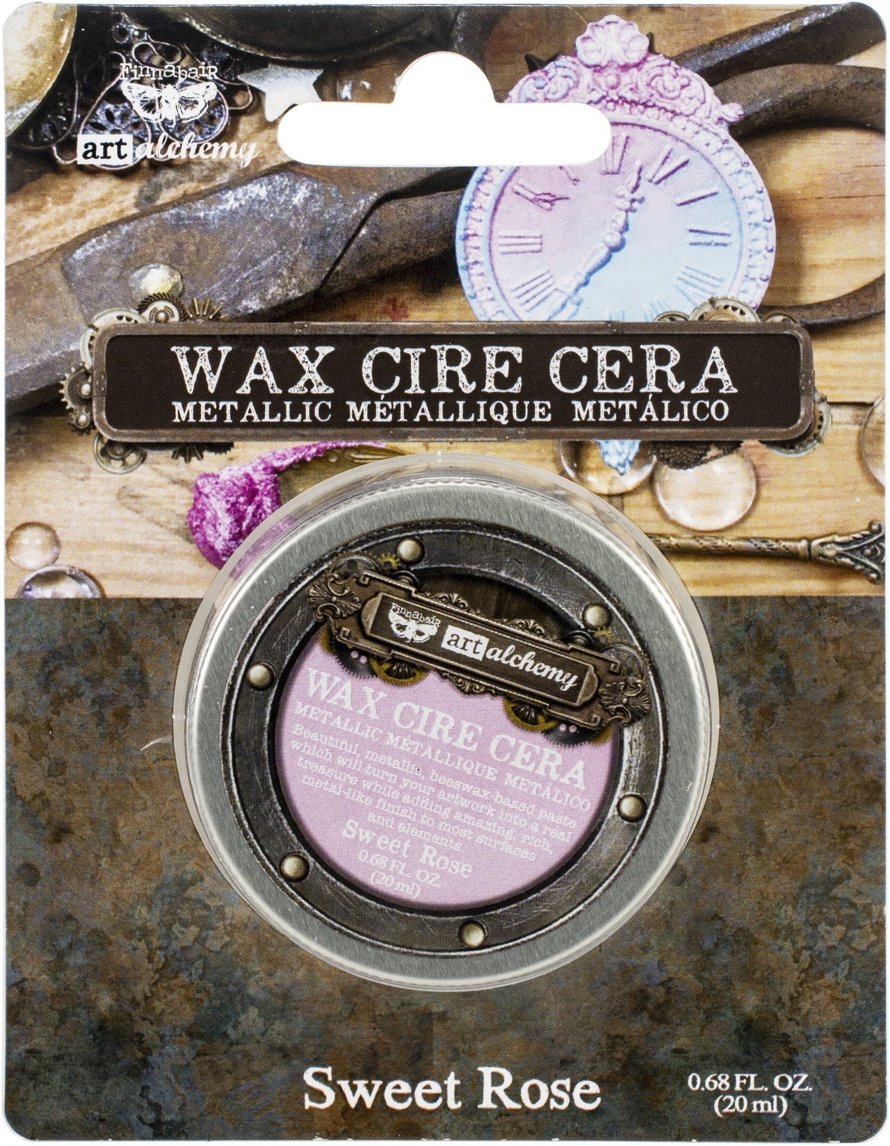 Prima Marketing Finnabair Art Alchemy Metallique Wax .68 Fluid Ounce - Sweet Rose