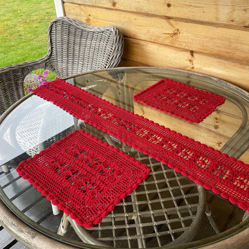 Christmas doily and table runner set