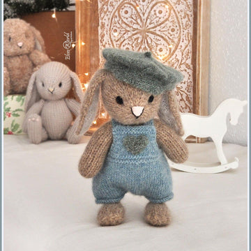 Bunny Dungarees and Beret, Back-and-forth knitting