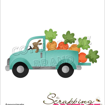 CottageCutz Dies - Carrot Farmer Truck 3"X1.6"