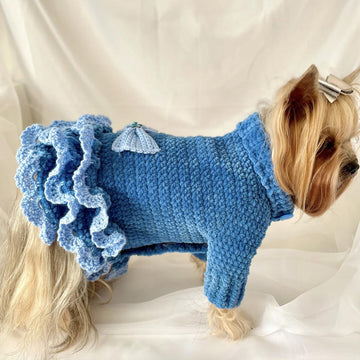 Crochet Dog Dress Pattern for Small Dogs DIY - Pet Clothes Crochet Pattern for Yorkie, Shih Tzu, Pomeranian - Dog Sweater Pattern - PDF File