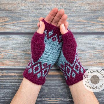 Star Leaf Mosaic Fingerless Gloves