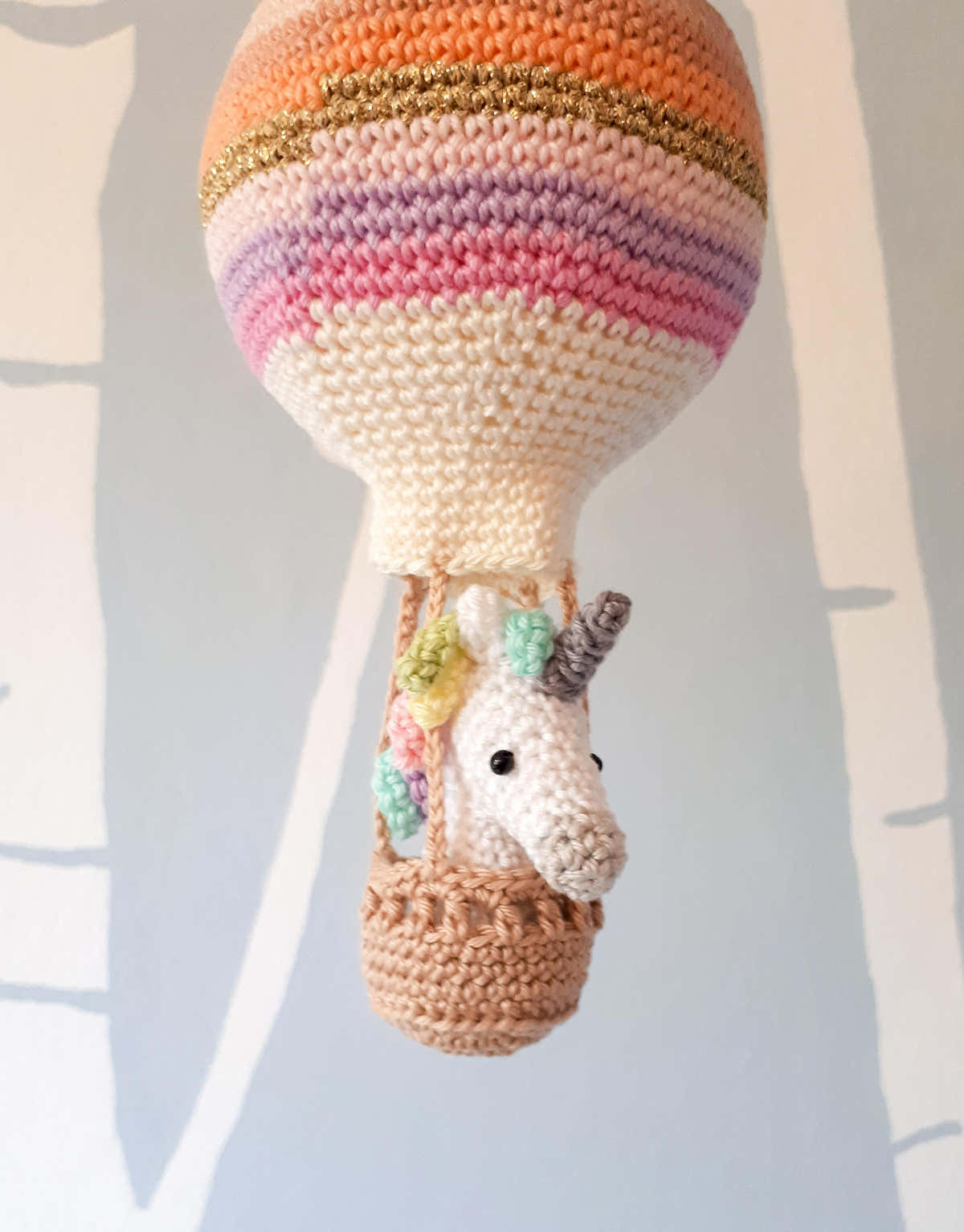 Unicorn in a hot air balloon