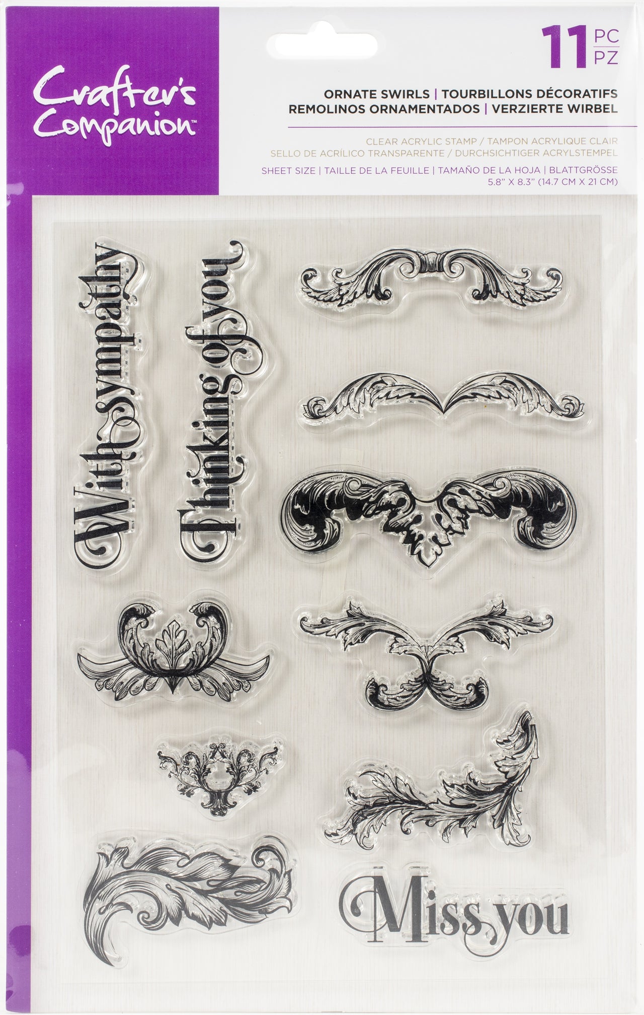 Crafter's Companion Clear Stamps - Ornate Swirls