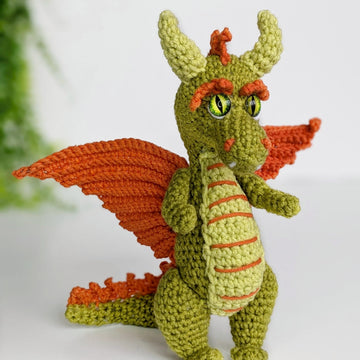 Gustav the Dragon crochet pattern, amigurumi dragon pattern