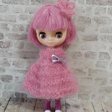 Candy Floss dress and flower headband in three Blythe sizes