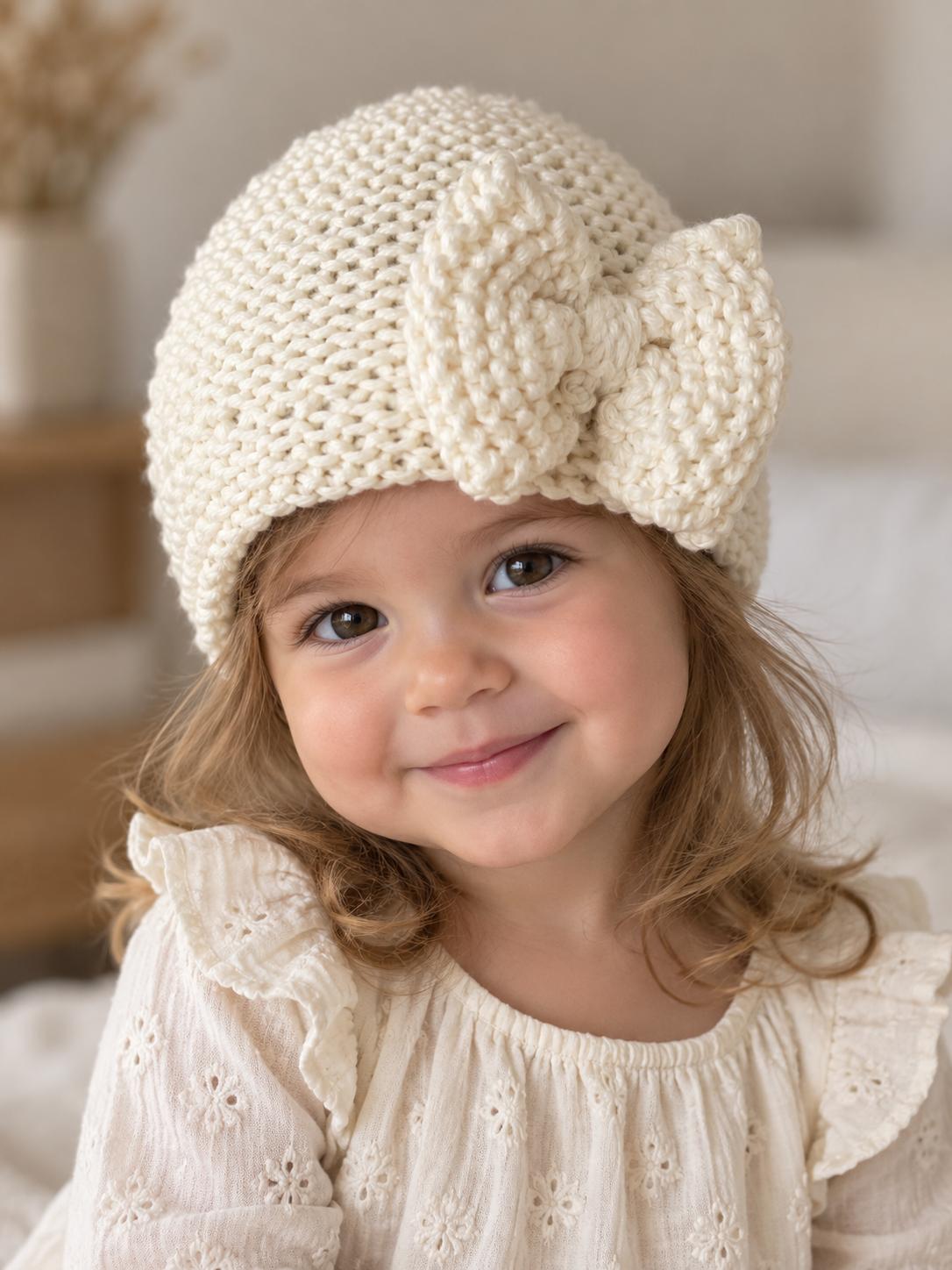 Baby bow beanie
