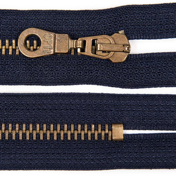 Zip with Mosel Antique Gold 15cm
