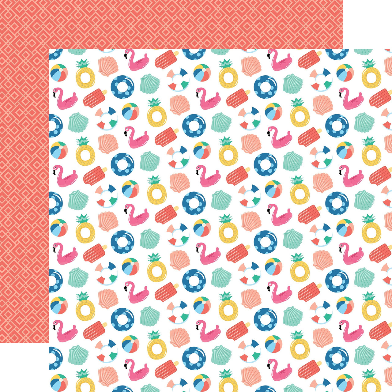 Echo Park Paper Dive Into Summer Double-Sided Cardstock 12"X12" 25/Pkg - Fabulous Floaties
