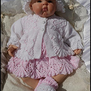Leaves and Bobbles Dress Set 16-22” doll or preemie-3m+ baby