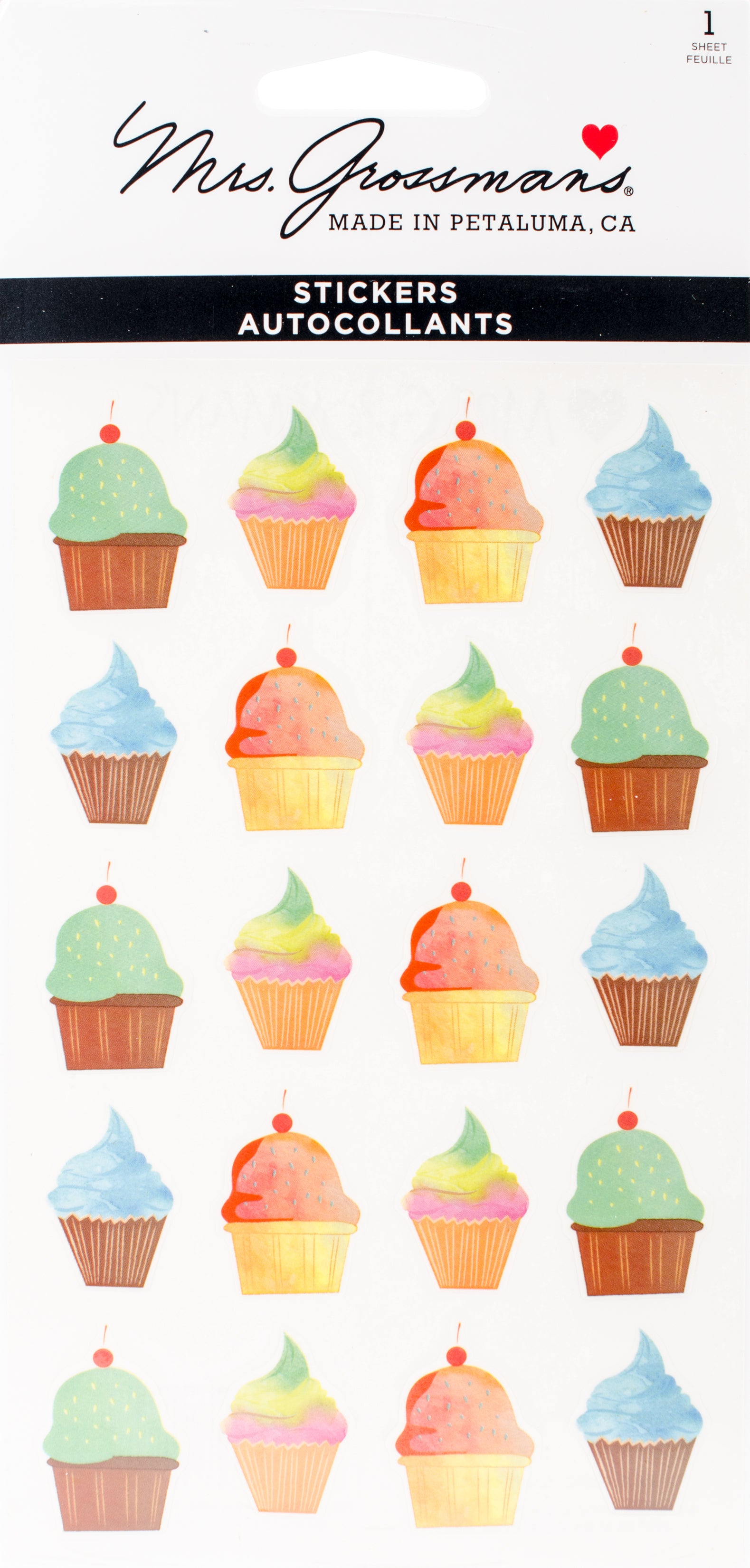 Mrs. Grossman's Watercolor Stickers - Cupcakes
