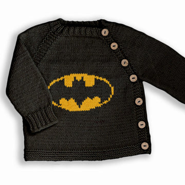 Bat Superhero kids sweater Knitting Pattern