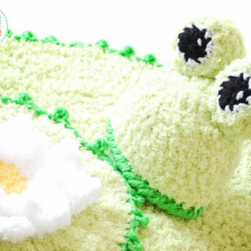 Baby Frog on a Lily Pad Hat Rug and Bum Cover Crochet PDF Pattern