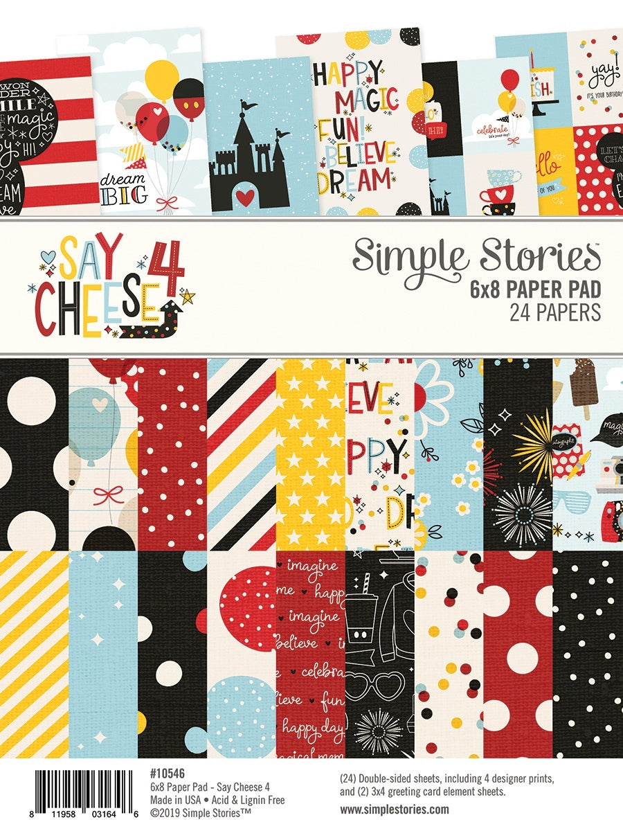 Simple Stories Double-Sided Paper Pad 6"X8" 24/Pkg - Say Cheese 4, 8 Designs/3 Each