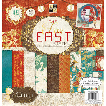 American Crafts DCWV Single-Sided Cardstock Stack 12"X12" 48/Pkg - Far East 2, 24 Des/2 Each, 12 W/Foil