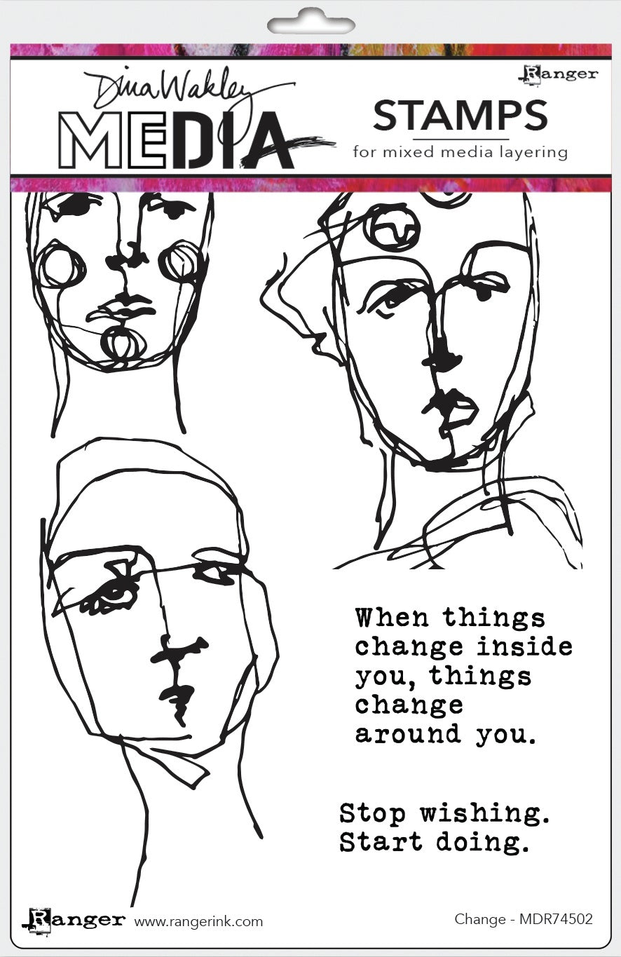Ranger Dina Wakley Media Cling Stamps 6"X9" - Change