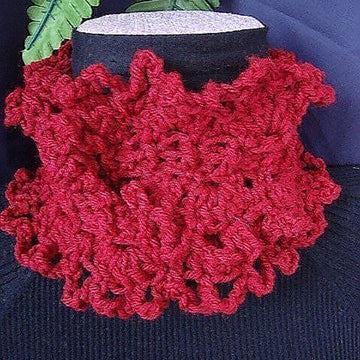 Cranberry Ruffled Cowl