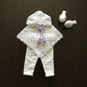 Camellia Hooded Poncho & Bonnet N 413