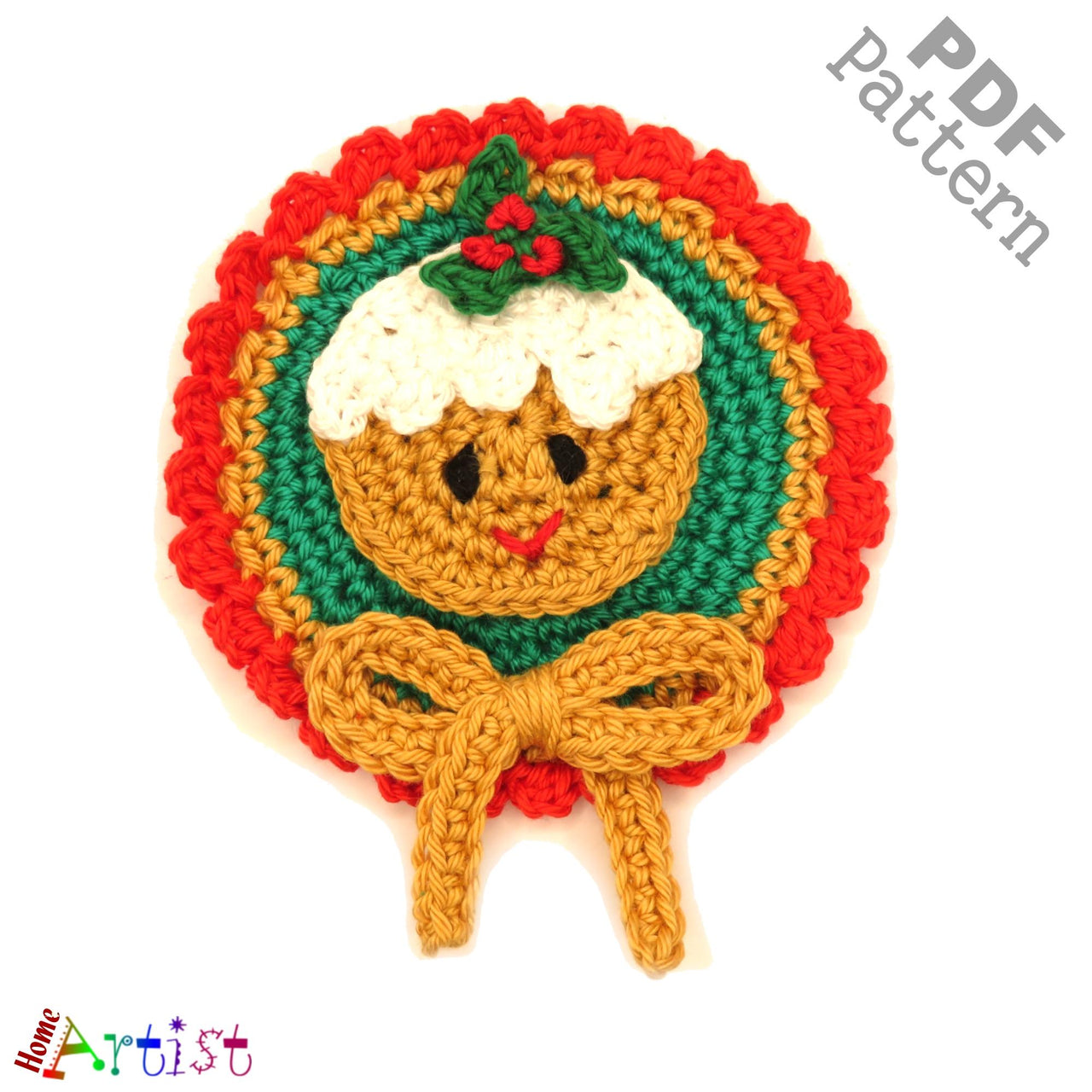 Gingerbread Cookie Crochet Patch
