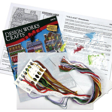 Design Works Winter Village Ornaments Cross Stitch Kit - 9cm x 10cm