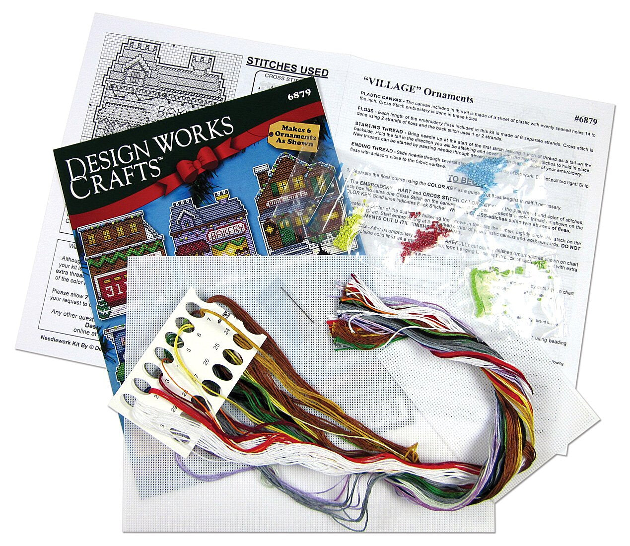 Design Works Winter Village Ornaments Cross Stitch Kit - 9cm x 10cm