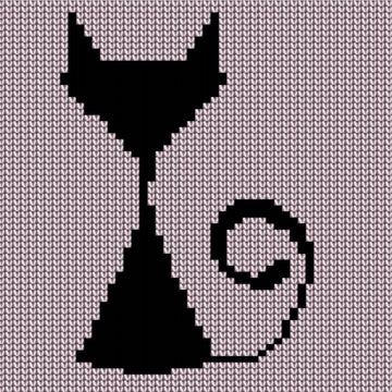 Fun Cat Intarsia Chart 32 stitches x 40 rows