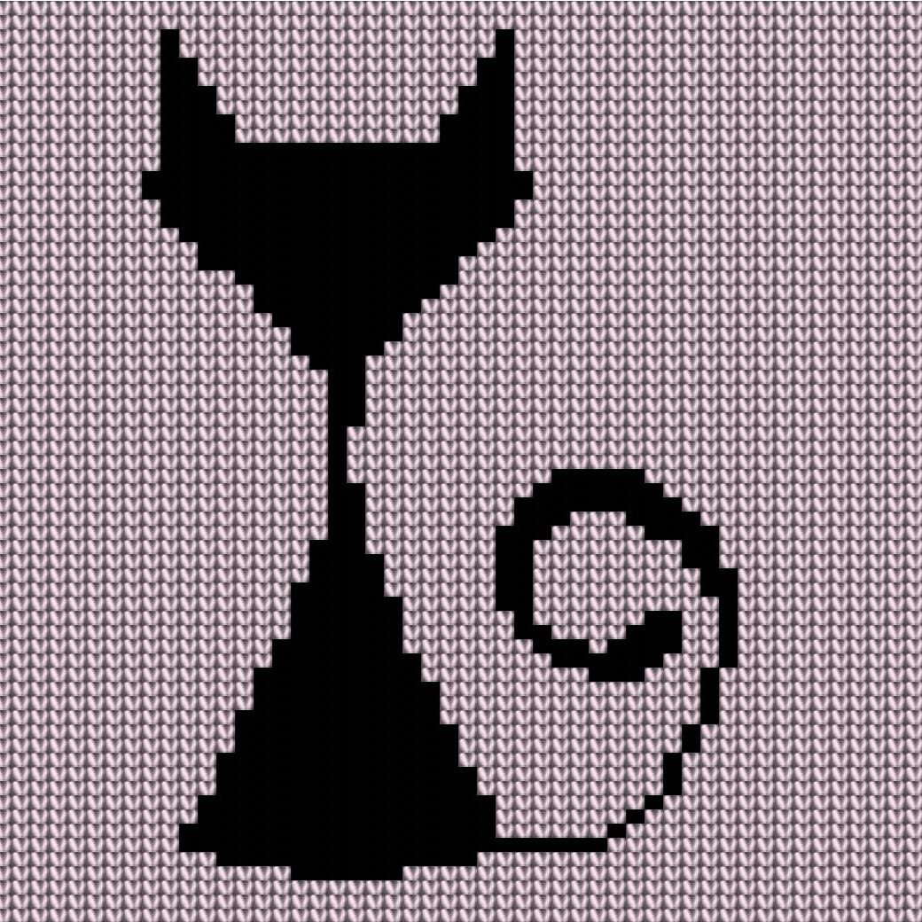 Fun Cat Intarsia Chart 32 stitches x 40 rows