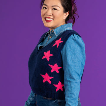 Astro Vest - Free Slipover Knitting Pattern For Women in Paintbox Yarns Baby DK by Paintbox Yarns