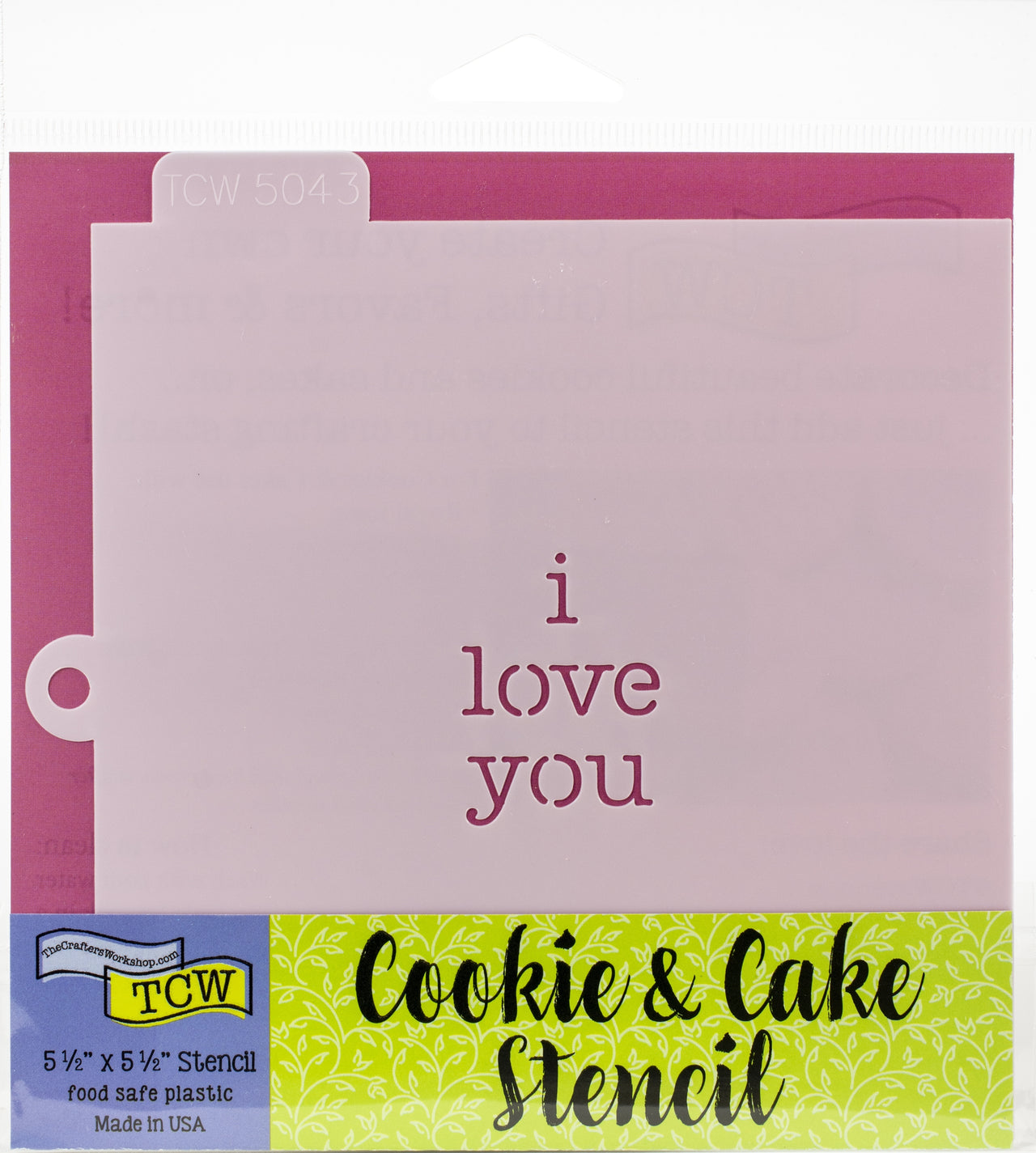 The Crafter's Workshop Crafter's Workshop Cookie & Cake Stencils 5.5"X5.5" - I Love You