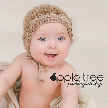 Diagonal Spike Stitch Baby Bonnet