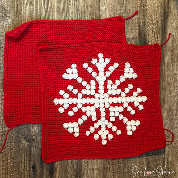 Snowflake Bobble Stitch Pillow