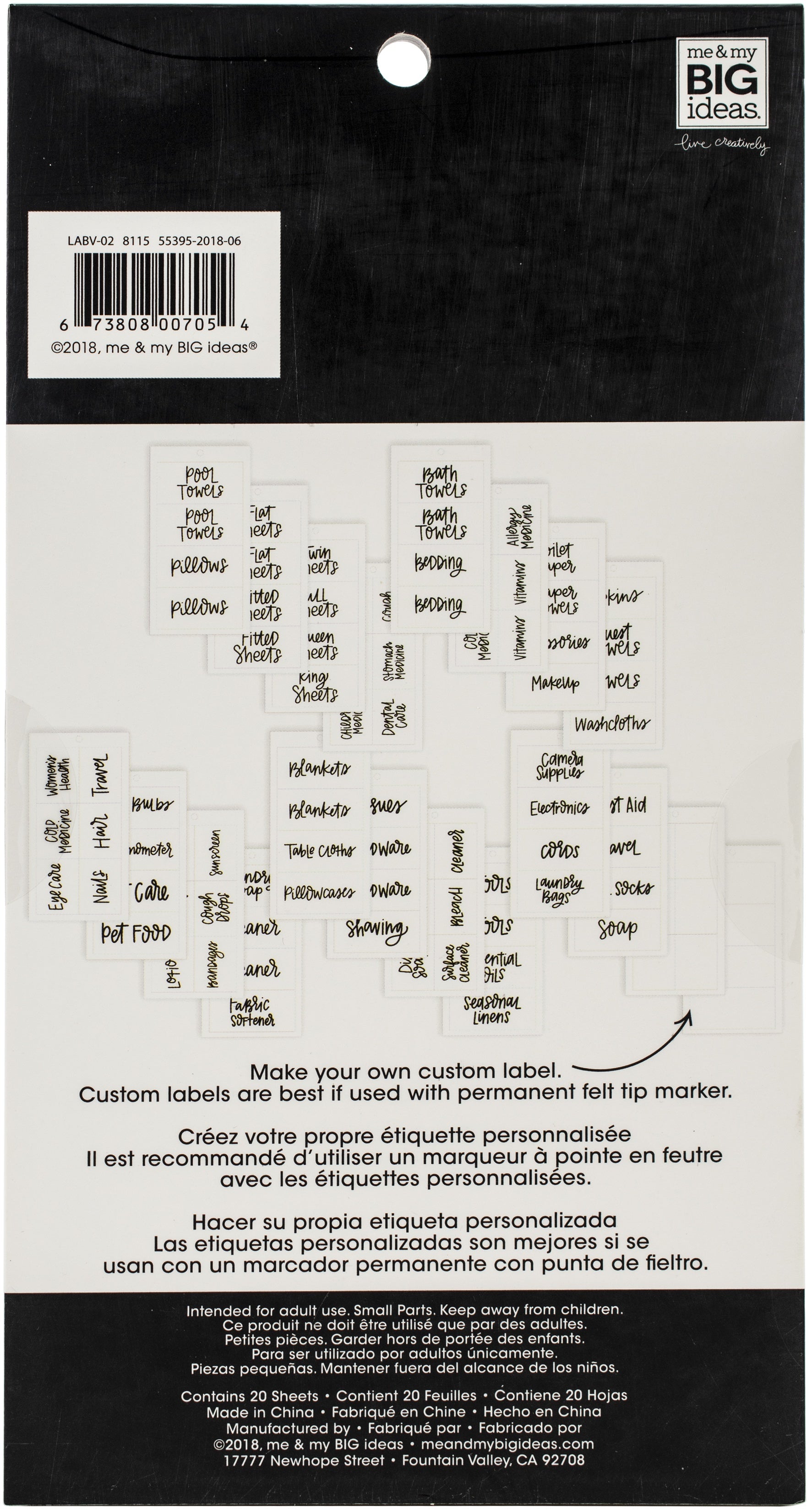 Storage Labels - Household, 92/Pkg