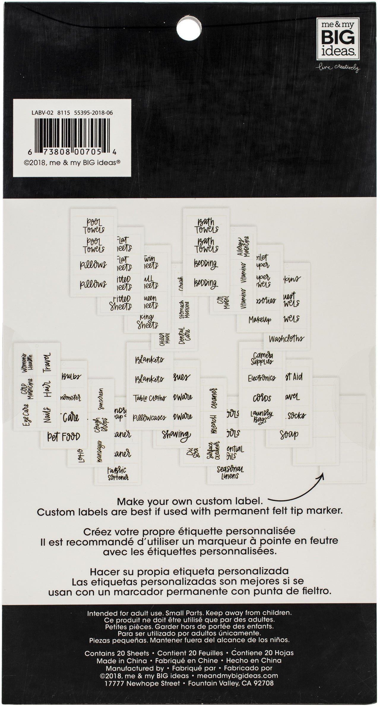 Storage Labels - Household, 92/Pkg