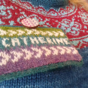 Knitted name badge