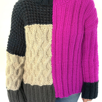 Two- Faced Mock Neck pullover