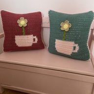 Flower in a Teacup Pillow