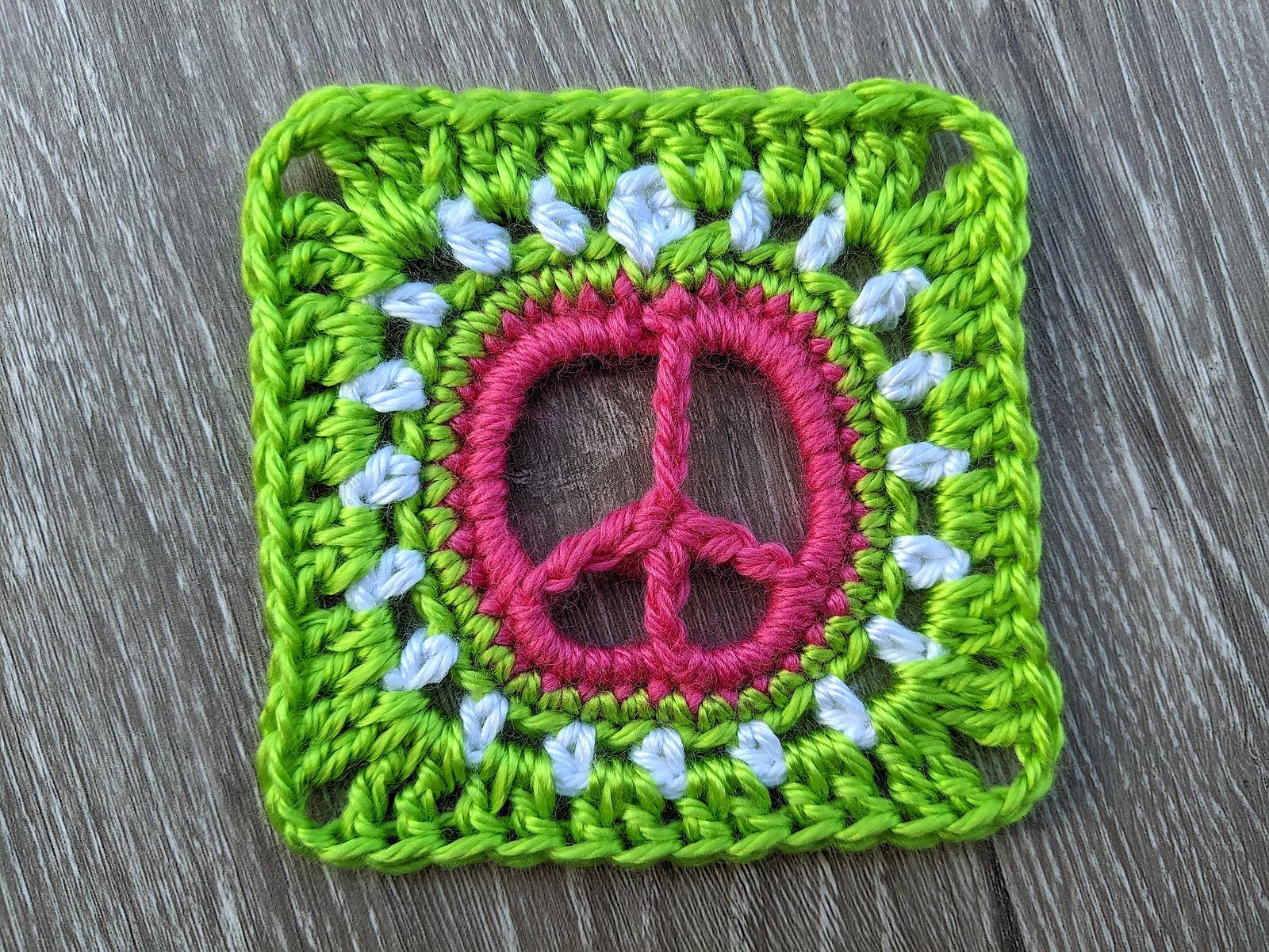 Peace Sign Granny Square