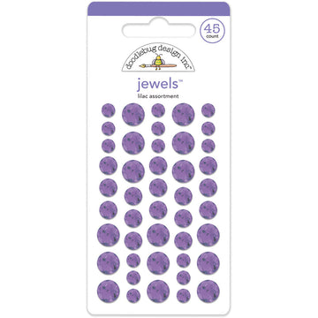 Doodlebug Adhesive Jewels 6mm, 8mm & 10mm 45/Pkg - Lilac