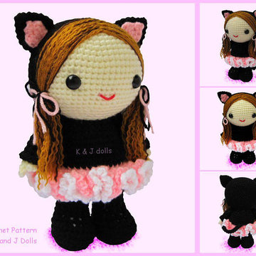 Bella in Ballerina Cat Suit - PDF Amigurumi crochet pattern