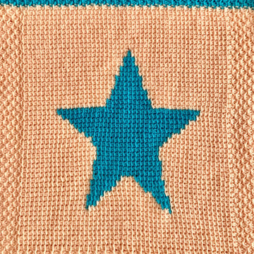 Moon and Stars Tunisian Crochet Blanket