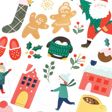 American Crafts Merry Little Christmas Cardstock Stickers 6"X12" 78/Pkg - Icons W/Gold Foil Accents