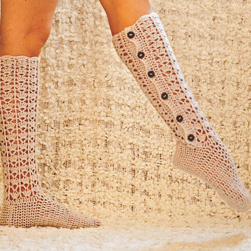 Knee High Buttoned Socks