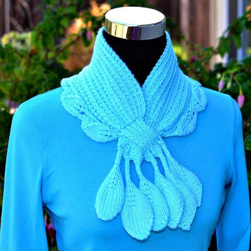 Velvet Scarf ( Leaves / Keyhole / Ascot / Pull-Through / Vintage / Stay On Scarf Knitting Pattern )