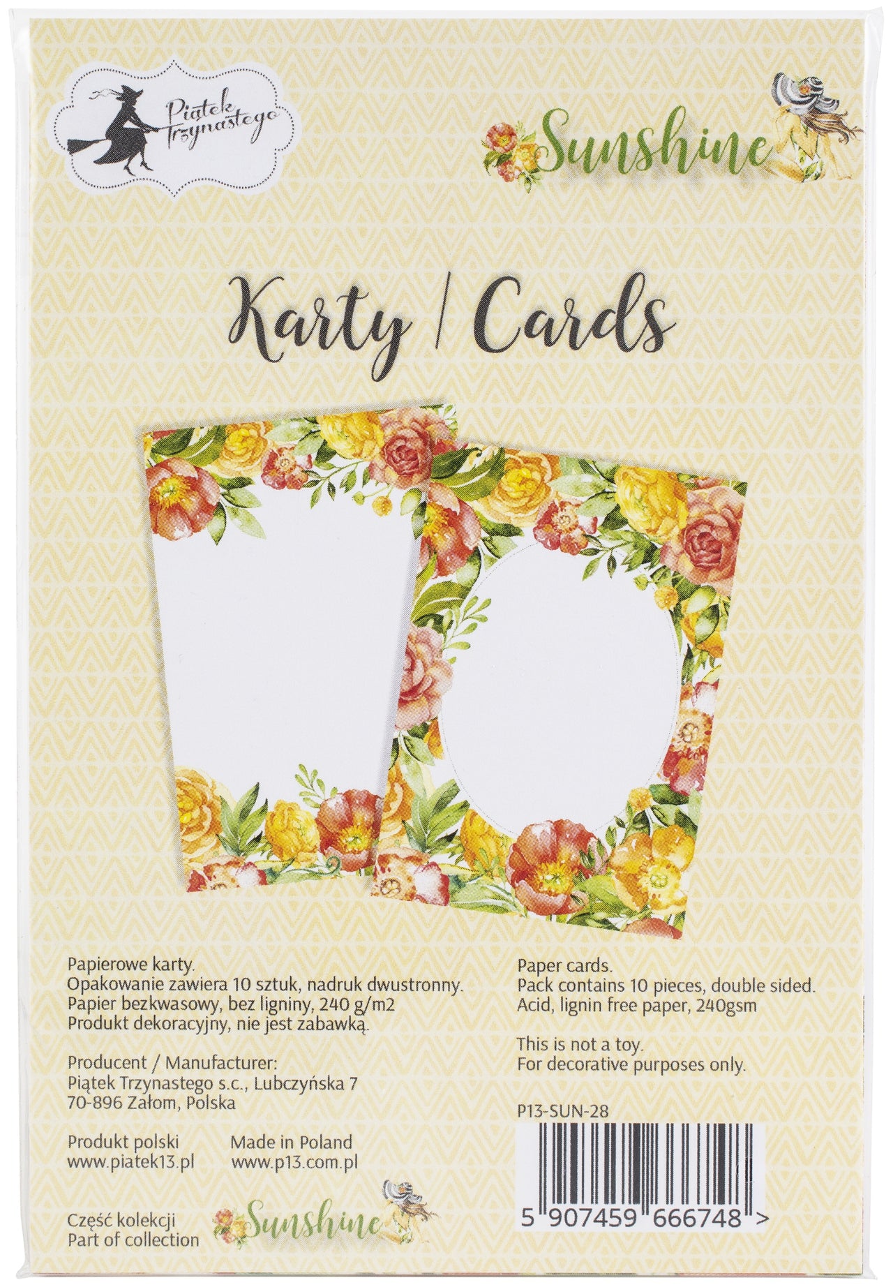 P13 Sunshine Card Set 4"X6" 10/Pkg - 628724