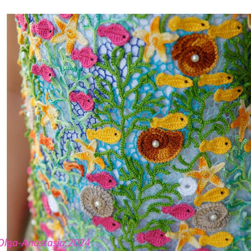Crochet lace tunic for girls for the sea