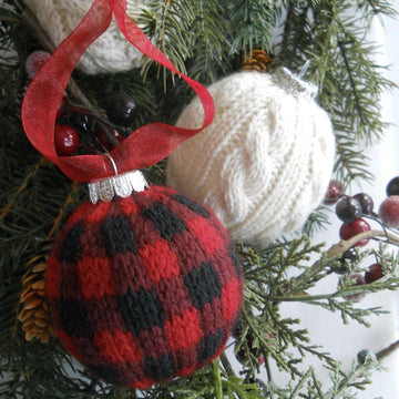 Cable Knit Holiday Ornaments