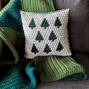 Pretty Pines Throw Pillow